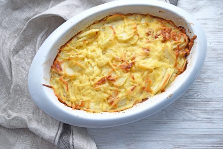 Gratin de purée et épinards