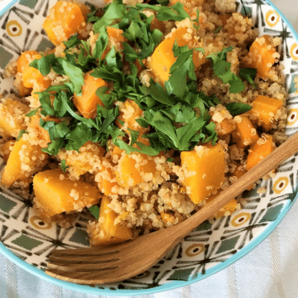 Quinoa au potiron et lait de coco